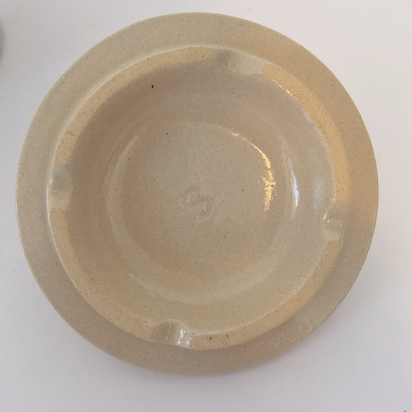 Robinson Ransbottom Vintage Stoneware Pint Cream Blue Stripes Crock & Rare Lid - Picture 4 of 7